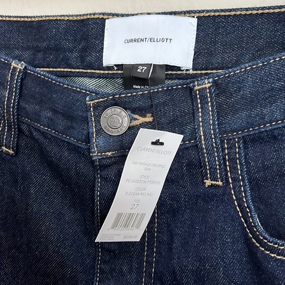 NWT Current Elliot Vintage Cropped Slim Denim Jeans - Picture 3 of 5